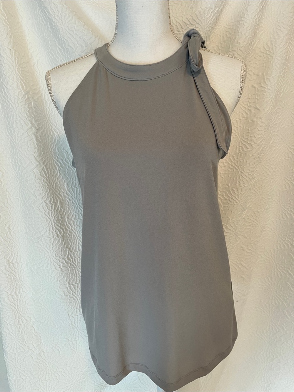 Banana Republic Gray Top with Shoulder Tie